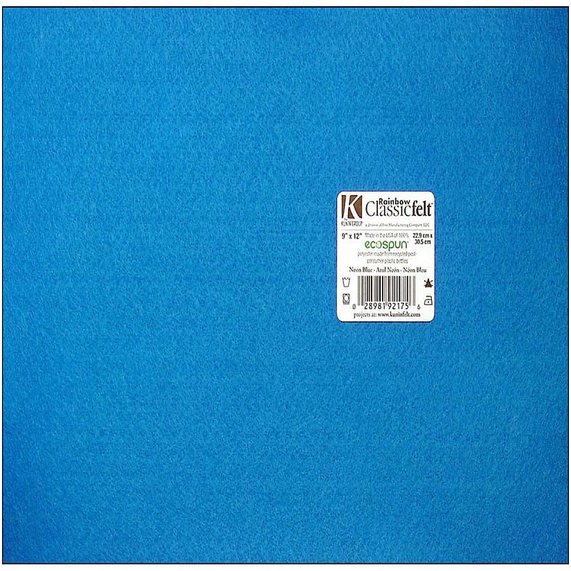 Kunin Classic Felt Sheets 9 x 12 in. Neon Blue (24 sheets)