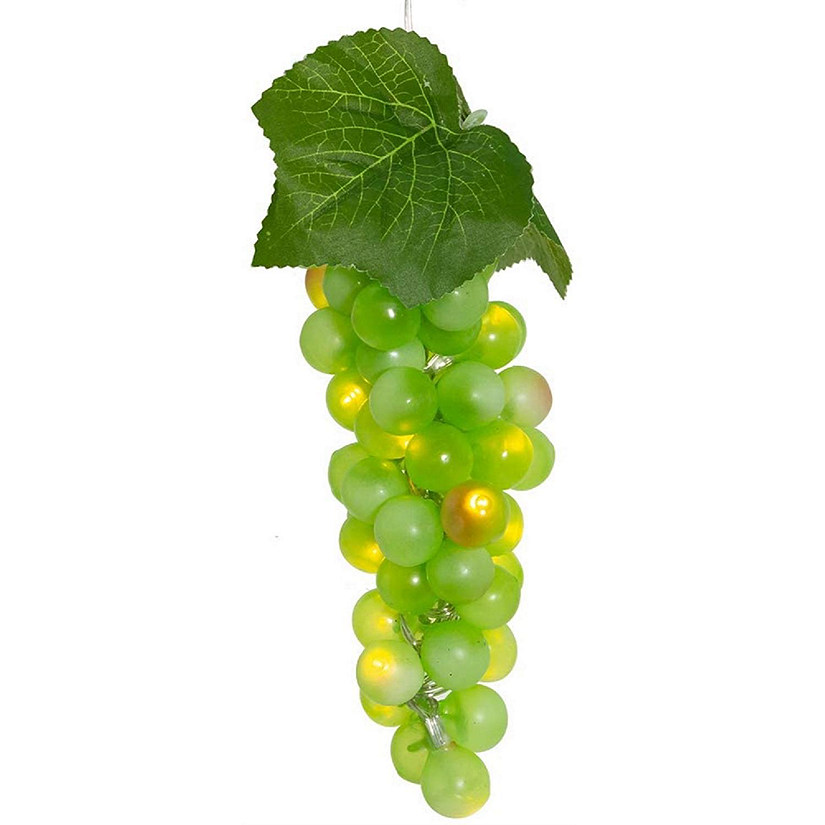 Kurt Adler 20-Light Battery Operated Warm White Single Green Grape Cluster Light Set Image