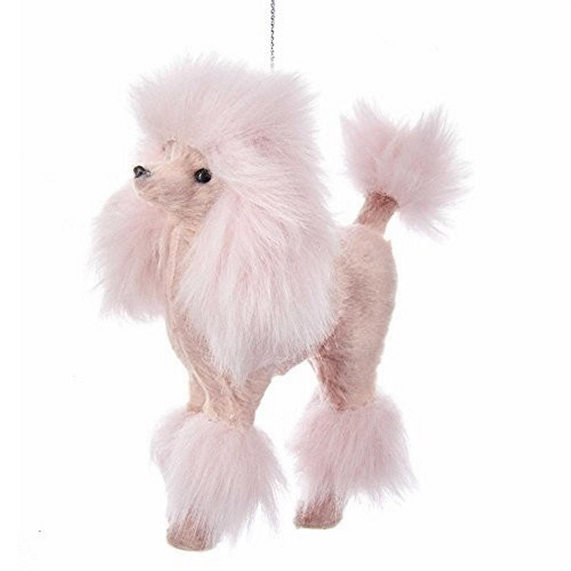 Kurt Adler 5 Inch Furry Pink Poodle Ornament for Christmas Tree Image