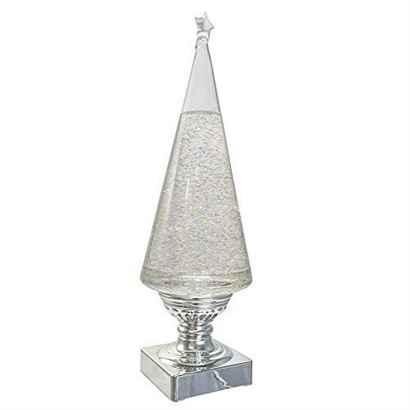 Kurt Adler Battery-Operated Lava Light Tree, 14-Inch, Clear and Silver Image