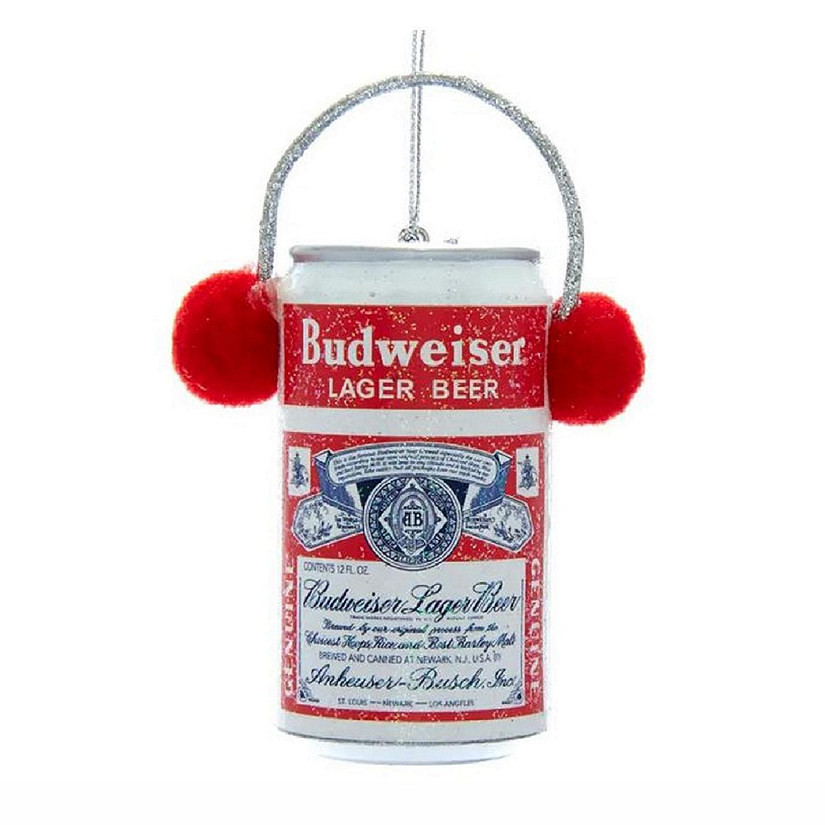 Kurt Adler Budweiser Can With Ear Muffs Ornament Multicolor AB1196 Image