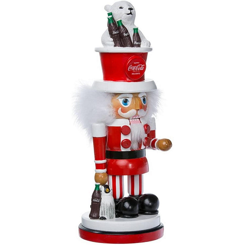 Kurt Adler Coke Nutcracker with Polar Bear Hat, 15 Inches Image