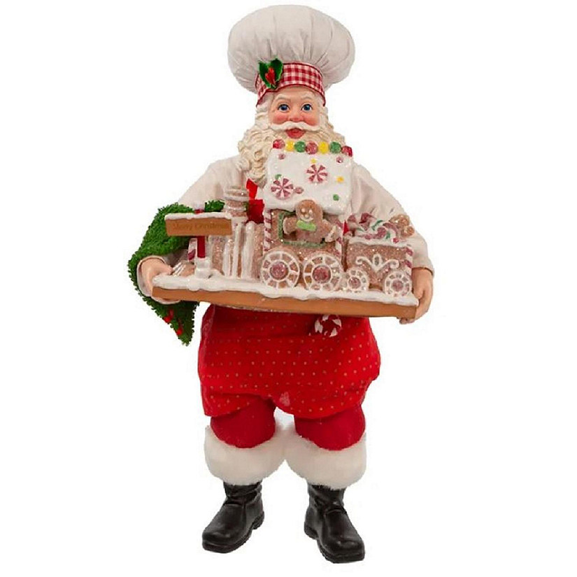 Kurt Adler Fabriche Chef Santa with Gingerbread Train Christmas