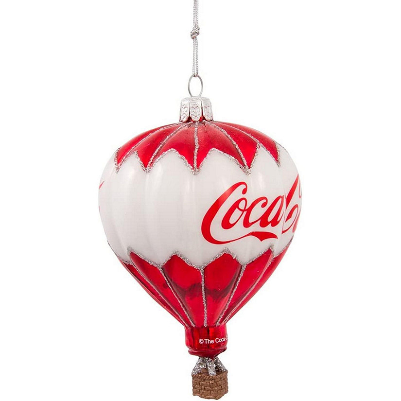 Kurt Adler Glass Coca-Cola Balloon Christmas Tree Ornament Image