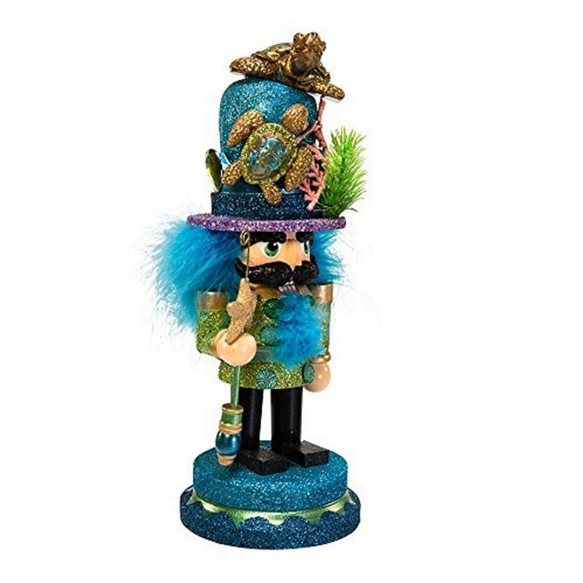 Kurt Adler Hollywood Nutcracker with Sea Turtle Hat, 11-Inch Image