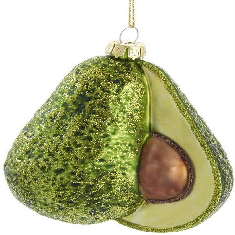 Kurt Adler J8536 Glass Avocado Ornament, 4 Inches Image