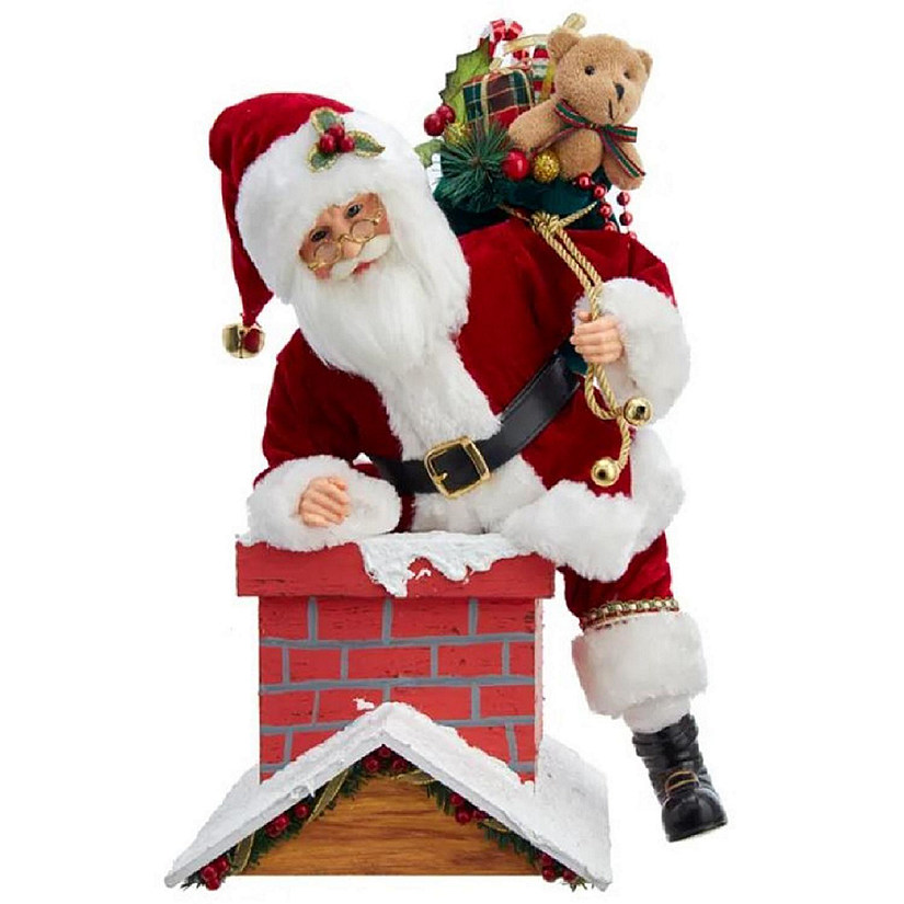 Kurt Adler Kringles Chimney Santa Christmas Figurine 16 Inch Multicolor KK0102 Image