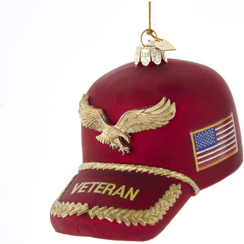 Kurt Adler Noble Gems Veteran's Hat Christmas Tree Ornament Image