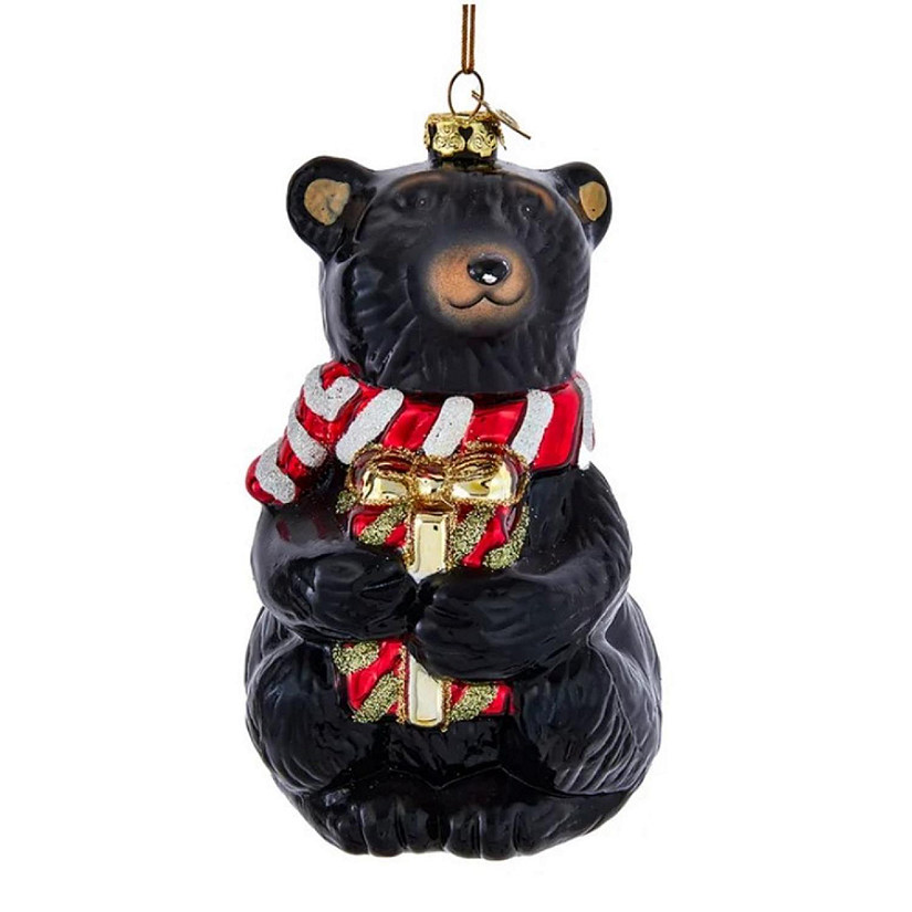 Kurt Adler Ornaments for Christmas Tree, Noble Gems Black Bear with ...