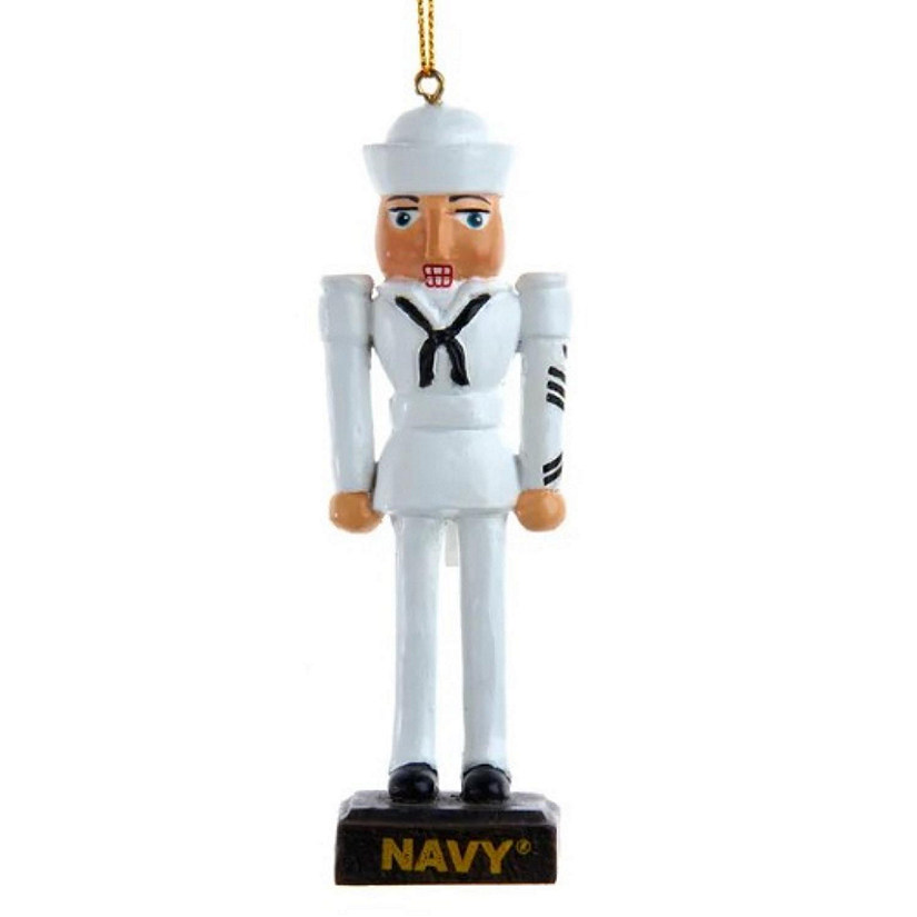 Kurt Adler Resin Ornament For Christmas Tree, Navy Sailor Nutcracker Image