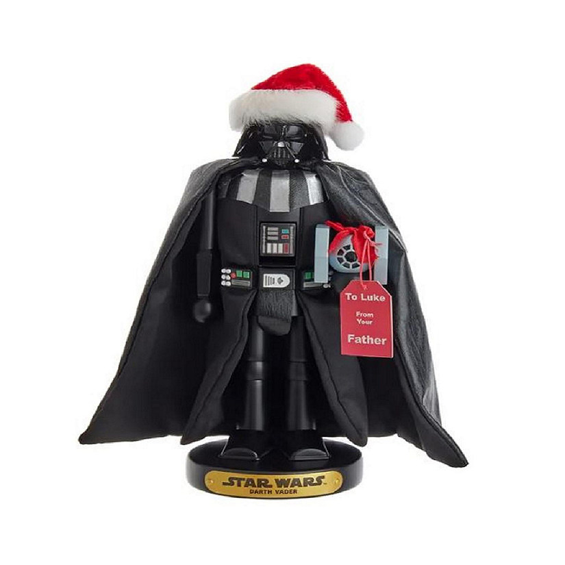 Kurt Adler Star Wars Darth Vader With Tie Fighter Nutcracker 10 Inch Black Image