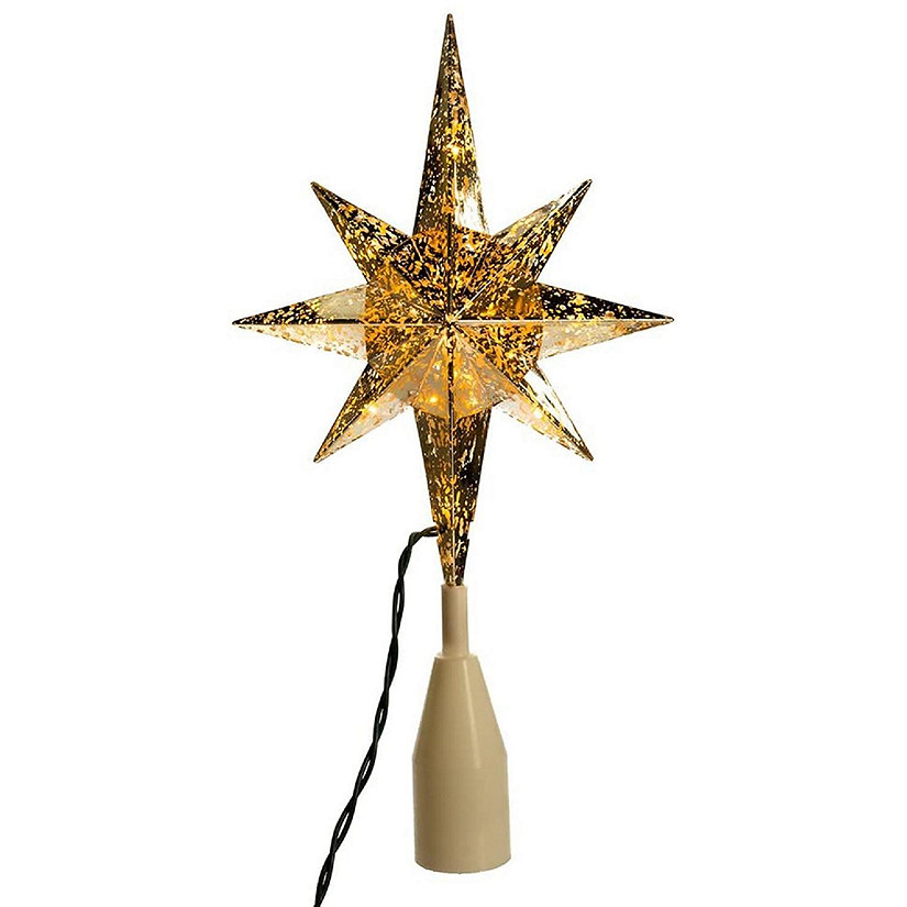 Kurt Adler UL1996 Gold Bethlehem Star Lighted Treetop, 12.5 Inches ...