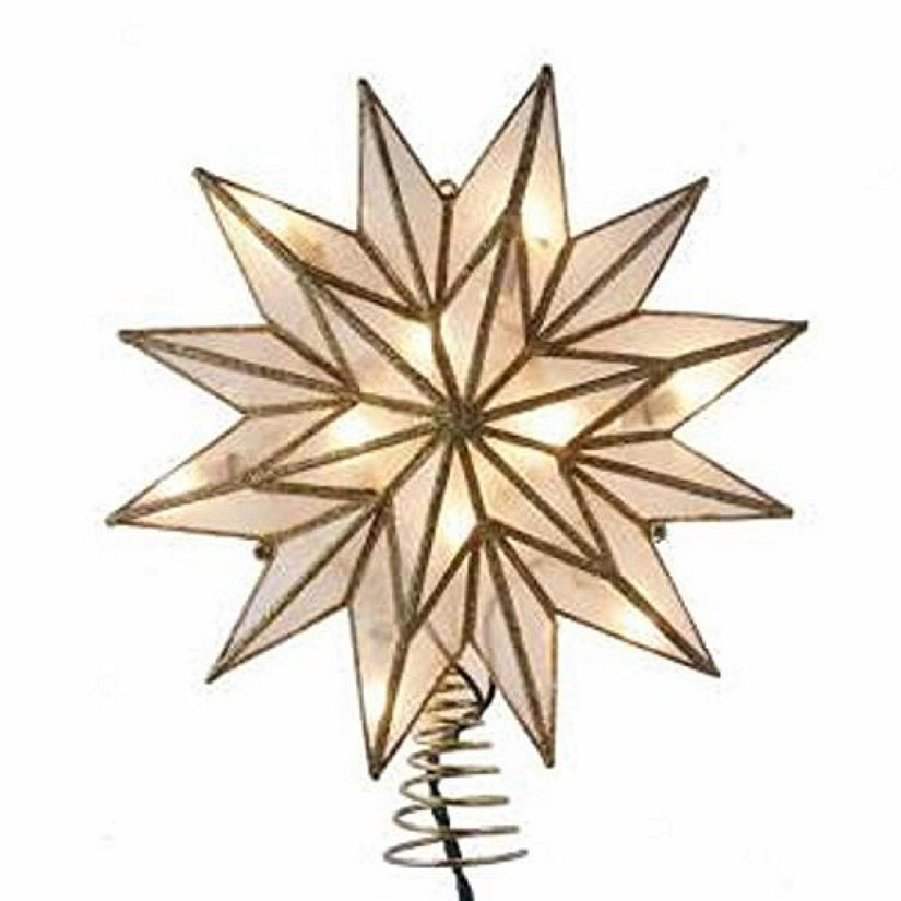 Kurt S. Adler 12-Point Capiz Gold Star Christmas Treetop, 9" Image