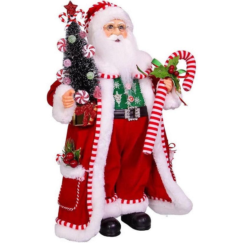 Kurt S. Adler Kringle Klaus Christmas Candy Cane and Tree Santa