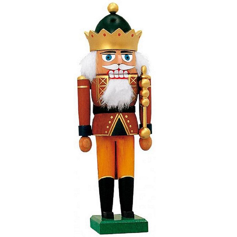 KWO German Christmas Nutcracker King with Crown Handcrafted Germany Decoration Image