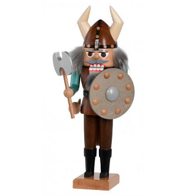 KWO Viking Warrior German Wood Christmas Nutcracker Made in Germany 10.2 Inch Image