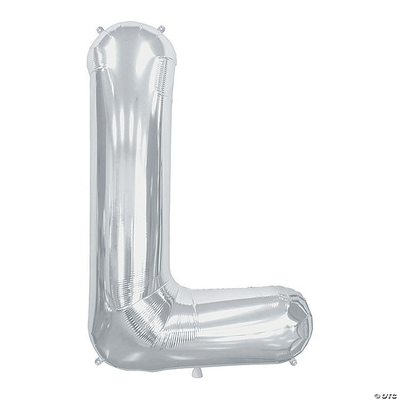 &#8220;L&#8221; Silver Letter 34" Mylar Balloon Image
