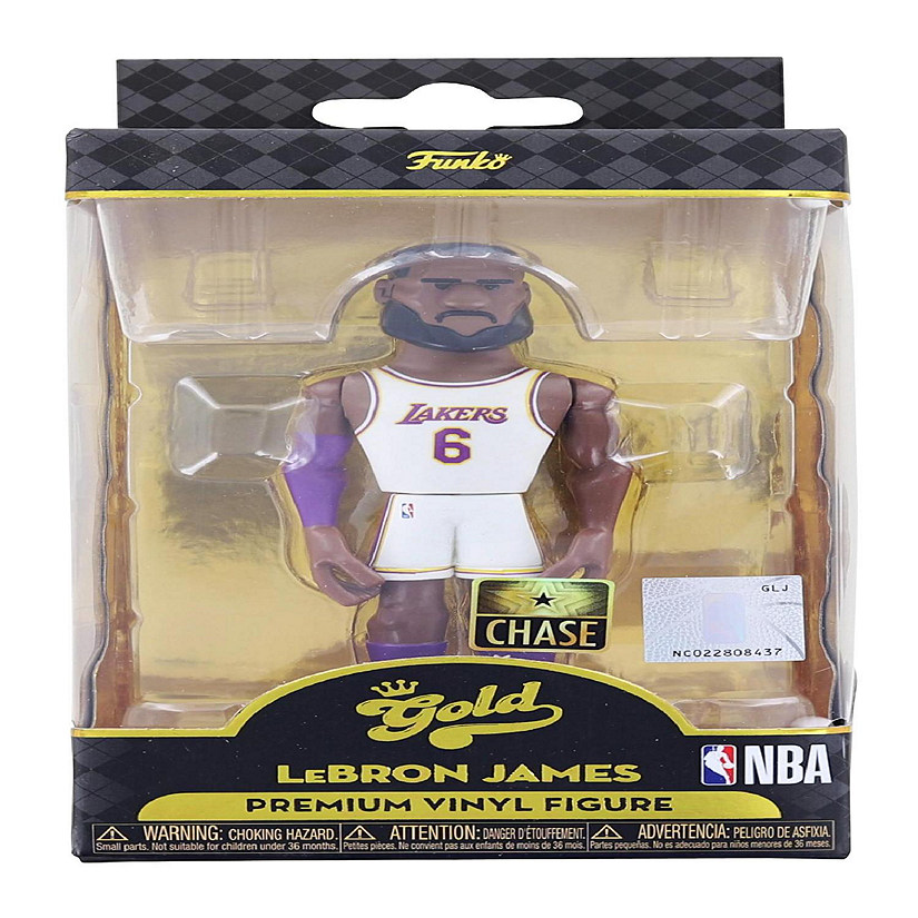 LA Lakers NBA Funko Gold 5 Inch Vinyl Figure  LeBron James Chase Image