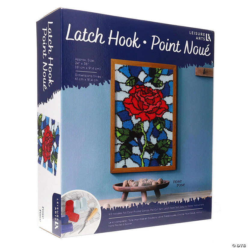 LALatch Hook Kit 24x36 Rose Image