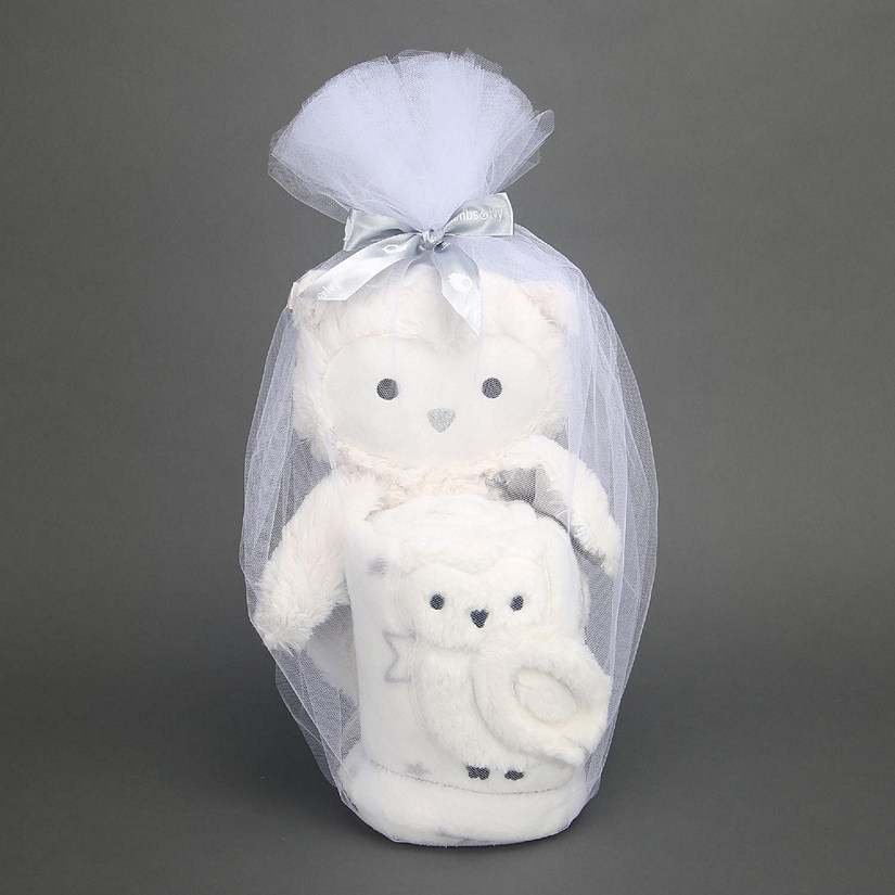 Lambs & Ivy Blanket & Plush Luxury Newborn Baby Gift Set - White Owl Image