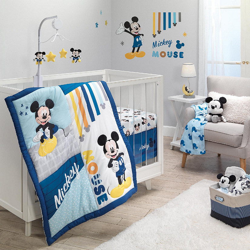 Lambs & Ivy Disney Baby Forever Mickey Mouse 3-Piece Blue Crib Bedding Set Image