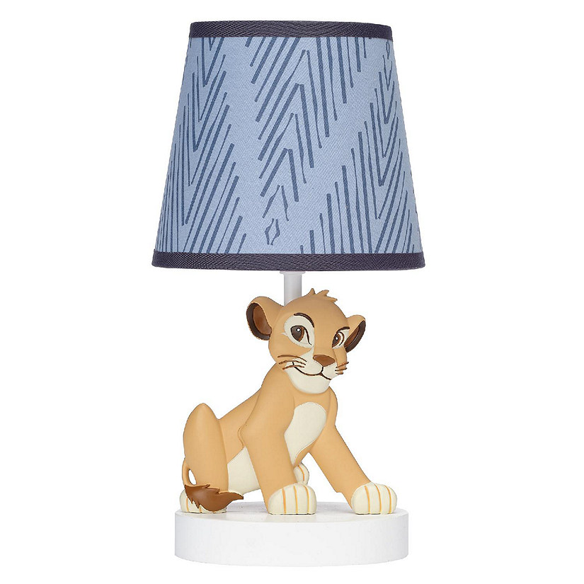 Lambs & Ivy Disney Baby Lion King Adventure Blue Lamp with Shade & Bulb - Simba Image