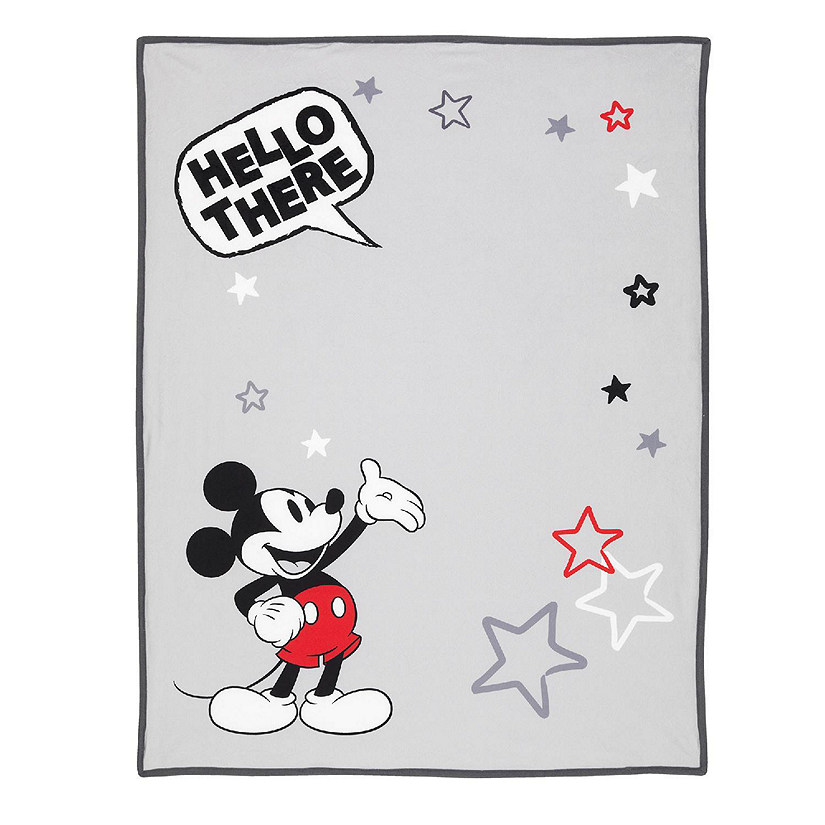 Lambs & Ivy Disney Baby MICKEY MOUSE Picture Perfect Baby Blanket - Gray Image