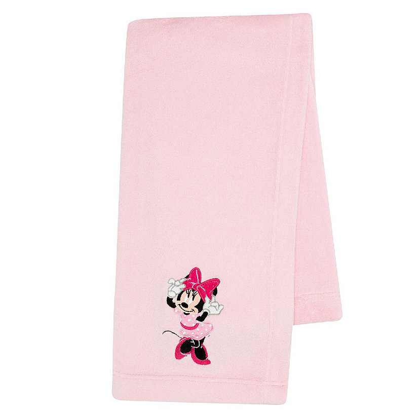 Lambs & Ivy Disney Baby Minnie Mouse Love Pink Soft Fleece Baby Blanket Image