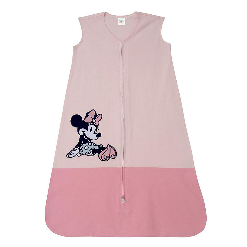 Lambs & Ivy Disney Baby Minnie Mouse Pink Appliqued Cotton Wearable Blanket Image