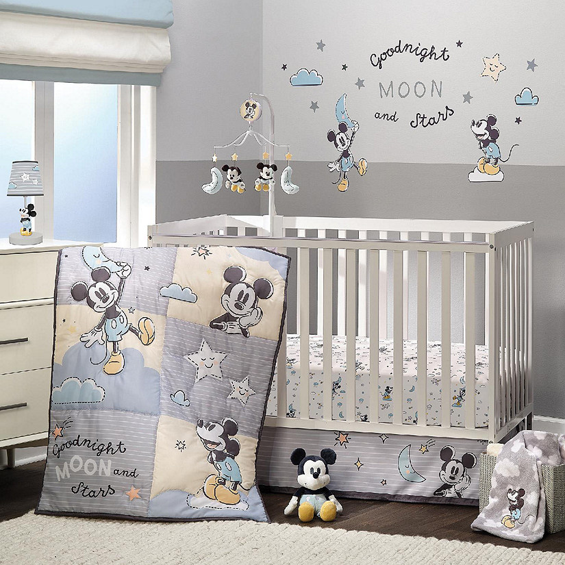 Lambs & Ivy Disney Baby Moonlight Mickey Mouse 3-Piece Nursery Crib Bedding Set Image