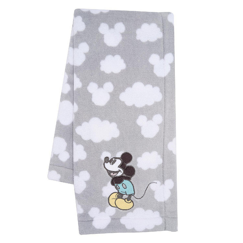 Lambs & Ivy Disney Baby Moonlight Mickey Mouse Gray Soft Fleece Baby Blanket Image