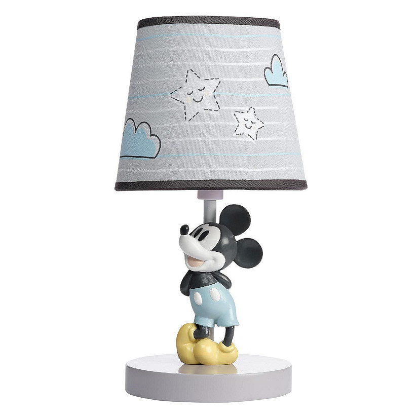 Lambs & Ivy Disney Baby Moonlight Mickey Mouse Lamp with Shade & Bulb - Gray Image