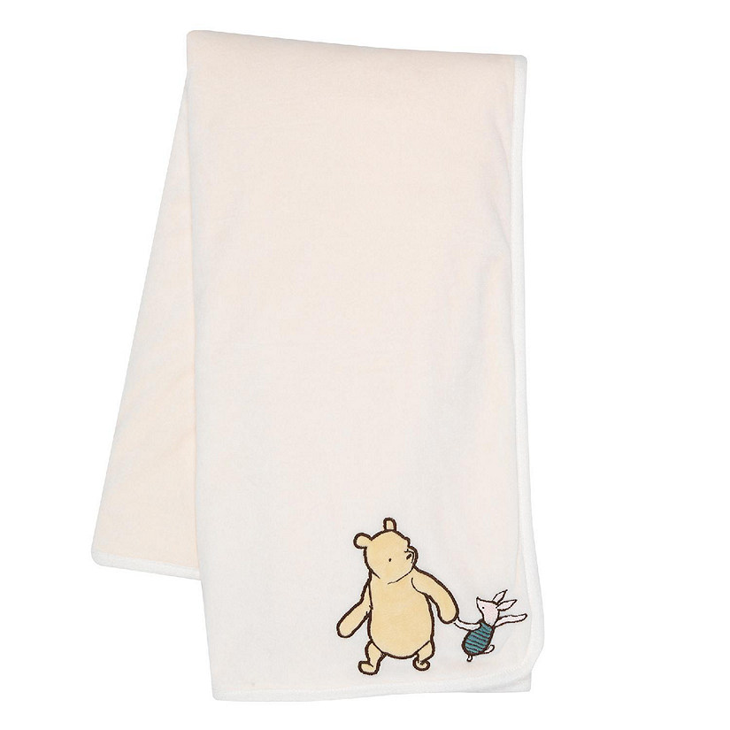Lambs & Ivy Disney Baby Storytime Pooh Ultra Soft Fleece Baby Blanket - Cream Image