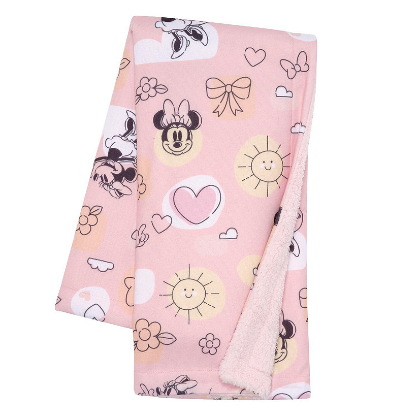 Lambs & Ivy Disney Baby Sweetheart Minnie Mouse Pink Soft Fleece Baby Blanket Image