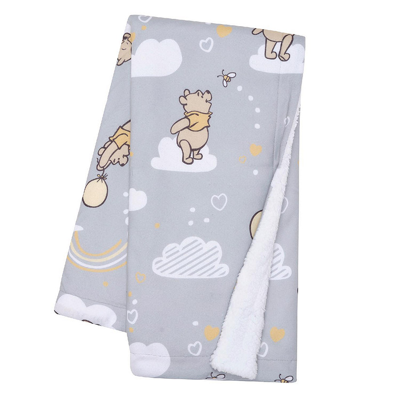 Lambs & Ivy Hunny Bear Pooh Baby Blanket - Gray, Animals, Disney, Bear Image