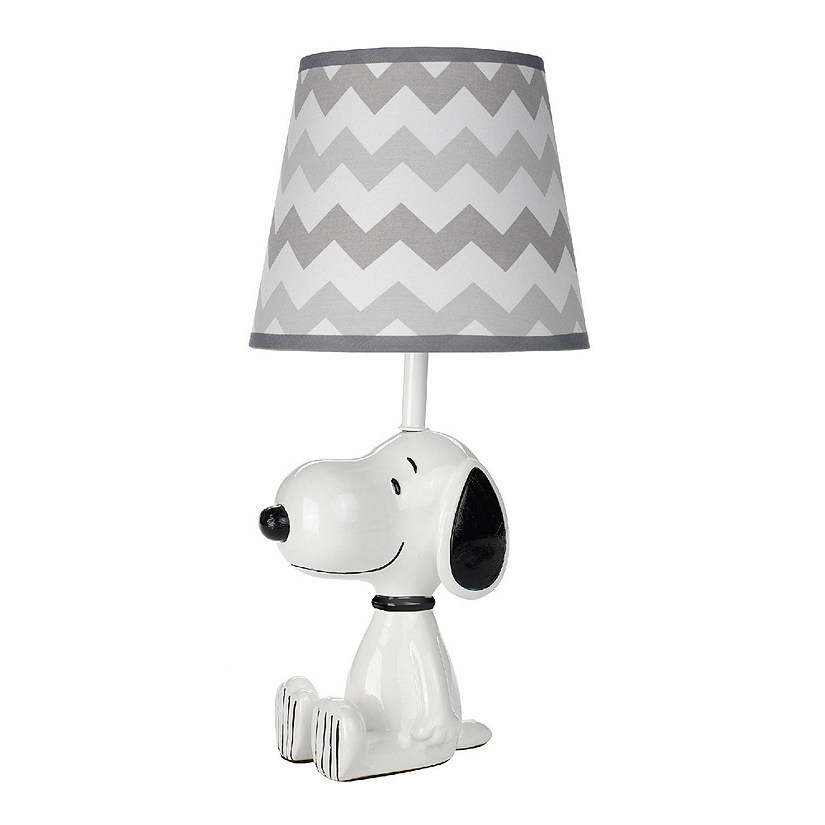Lambs & Ivy Snoopy Lamp with Shade & Bulb White/Black/Gray Oriental