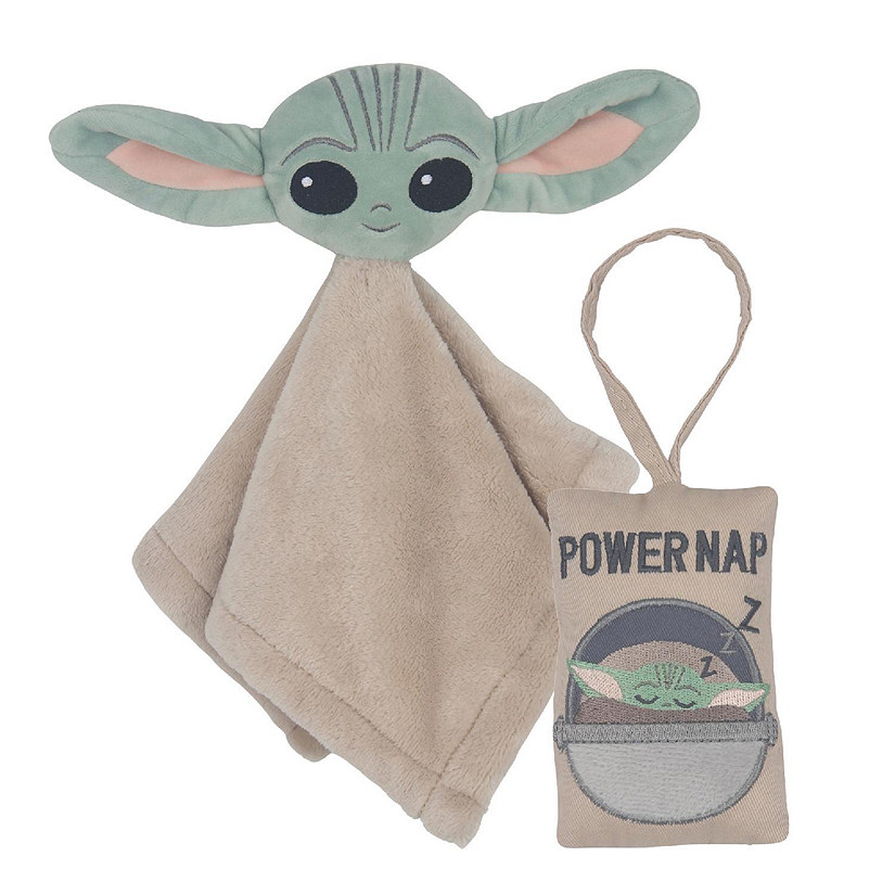 Lambs & Ivy Star Wars Cozy Friends Baby Yoda/Grogu Lovey & Door Pillow Gift Set Image