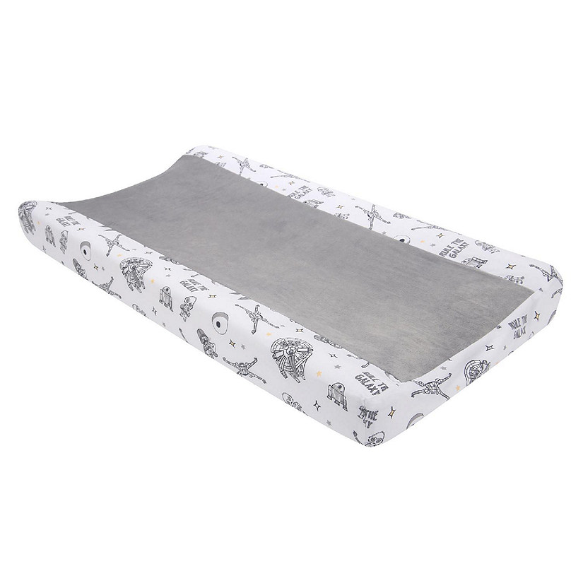 Lambs & Ivy Star Wars Millennium Falcon White/Gray Soft Changing Pad Cover Image
