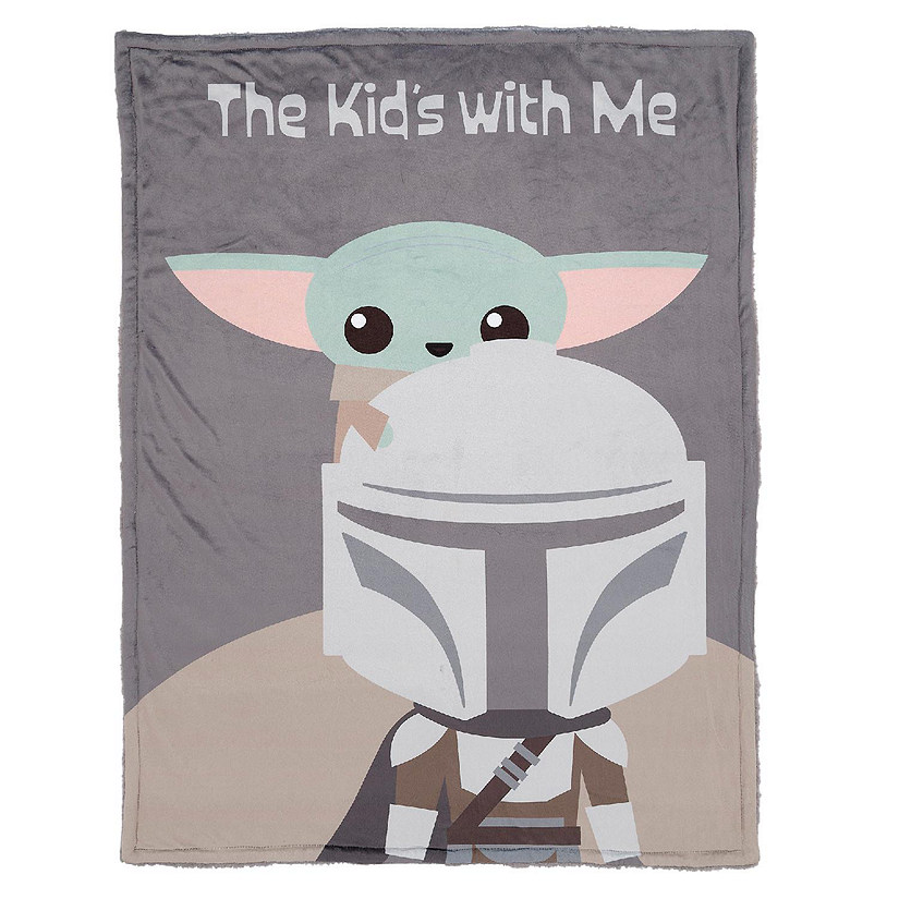 Lambs & Ivy Star Wars The Kids with Me Grogu/The Child/Baby Yoda Baby Blanket Image