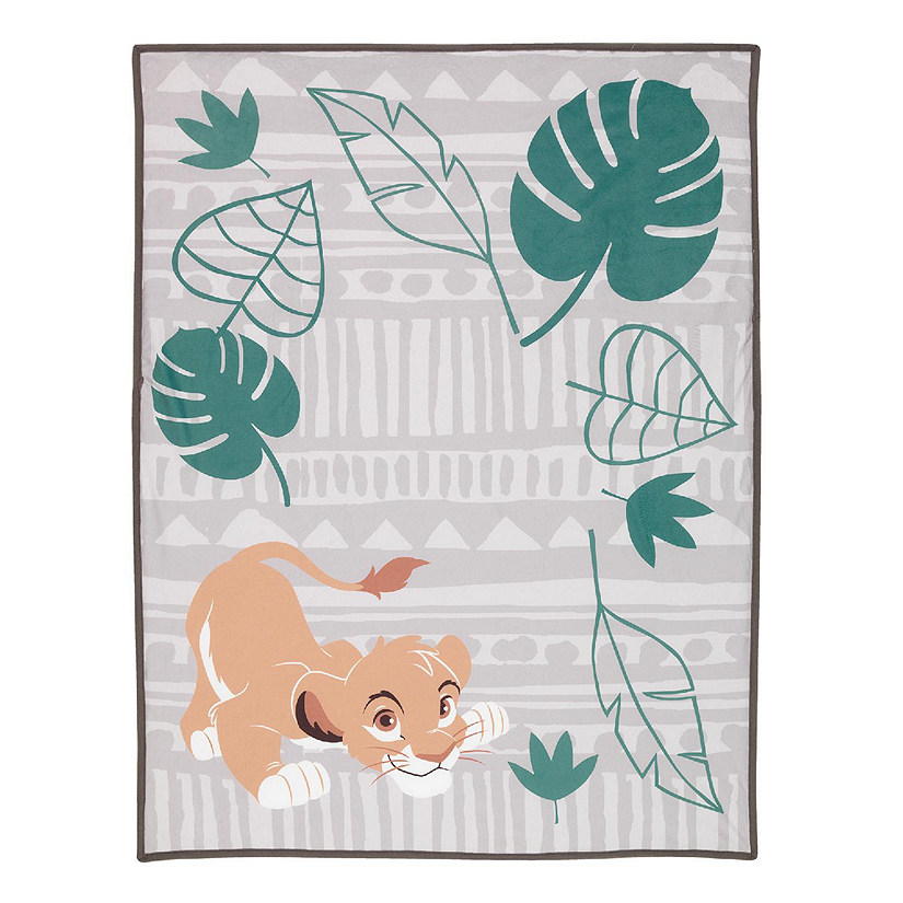Lambs & Ivy THE LION KING Picture Perfect Baby Blanket - Beige, Green, Jungle Image