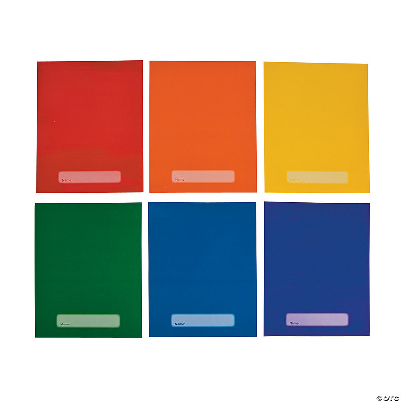 Laminated Rainbow Pocket Folders - 12 Pc. Image