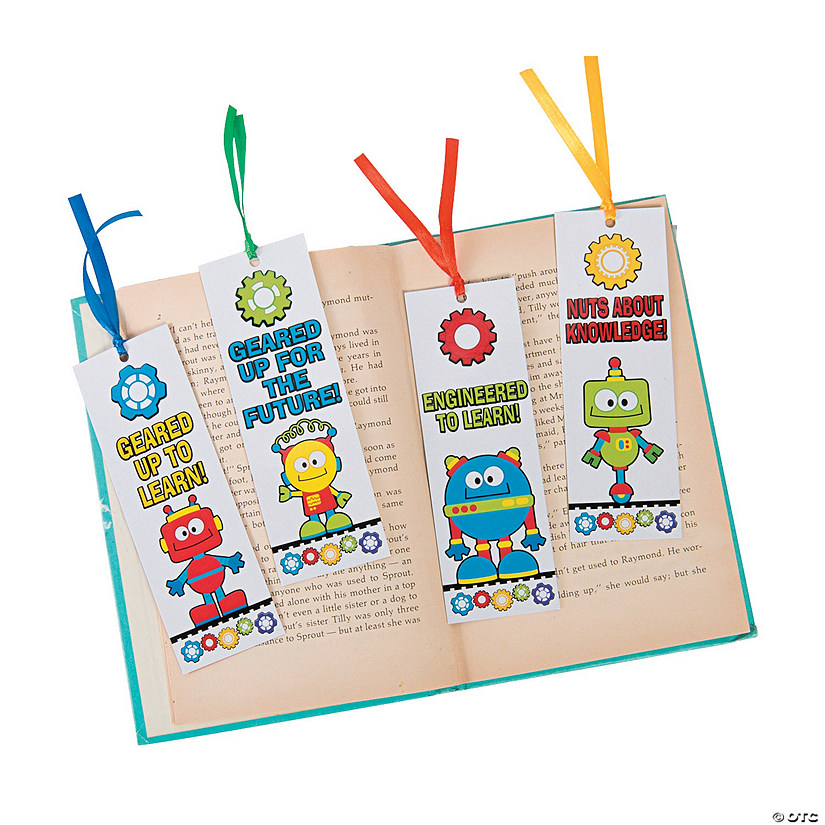 Laminated STEM Robots & Gears Bookmarks Oriental Trading