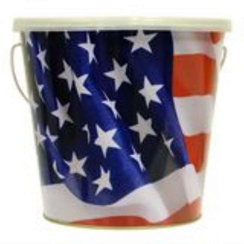 Lamplight Farms TIKI Citronella Candle, USA Flag Metal Bucket, 16oz Image