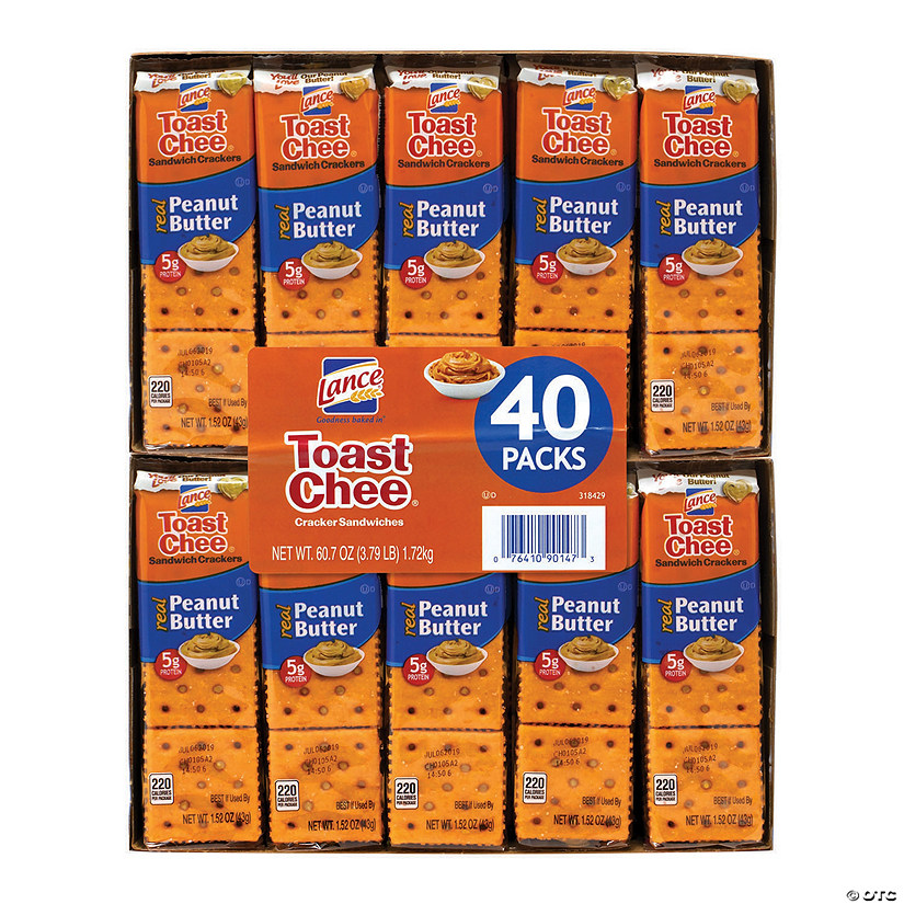 LANCE Toast Chee Peanut Butter Cracker Sandwiches, 40 Count