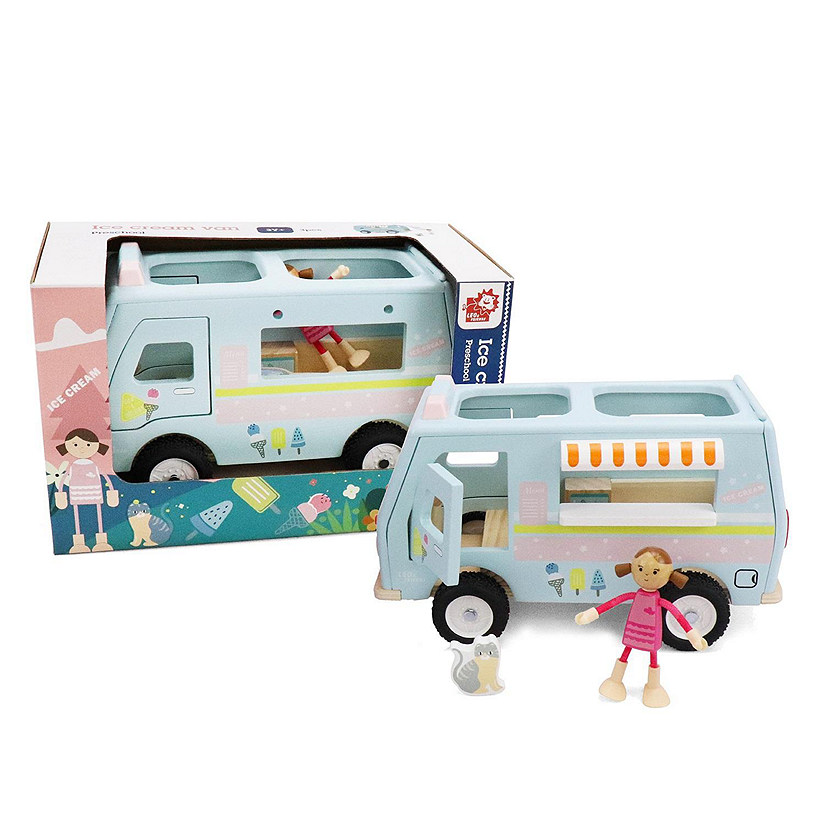 L&F Wooden Ice Cream Van Truck w/doll 3-Piece Set 3yrs+ Image