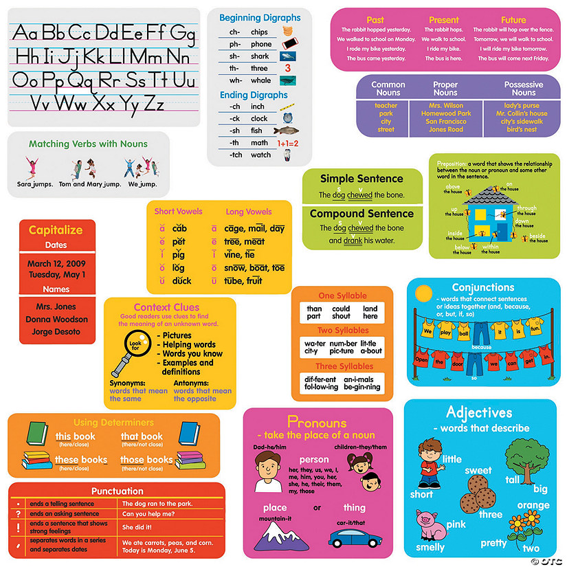 Language Arts Reference Stickers Set - 1st Grade Image