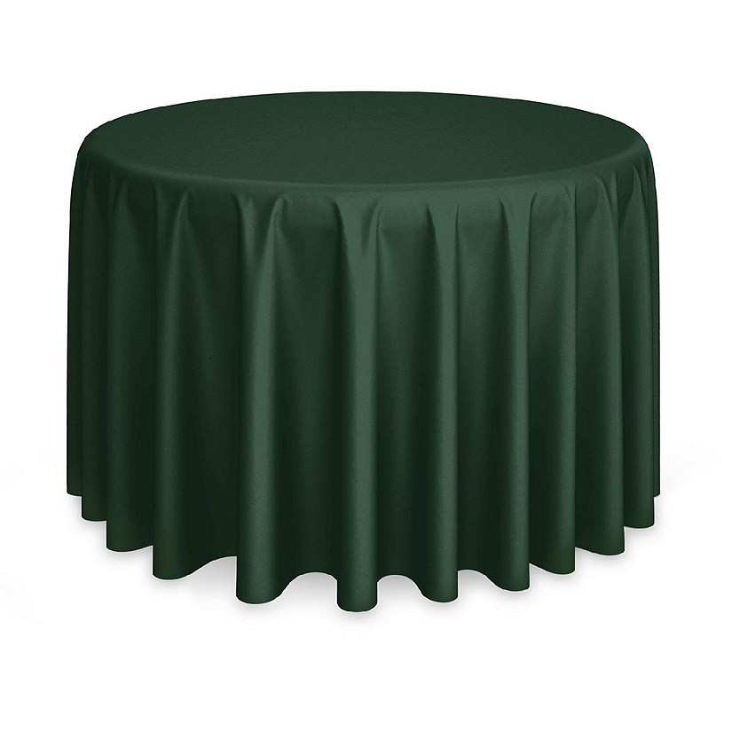Lann's Linens 10 Pack 120" Round Wedding Banquet Polyester Fabric Tablecloths - Hunter Green Image