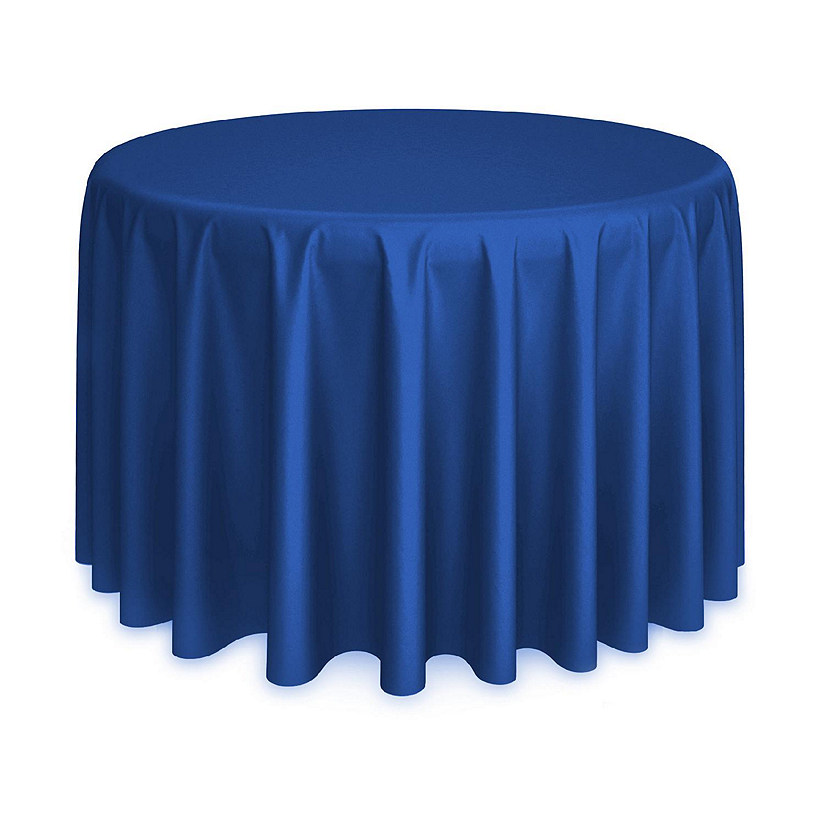 Lann's Linens 10 Pack 120" Round Wedding Banquet Polyester Fabric Tablecloths - Royal Blue Image