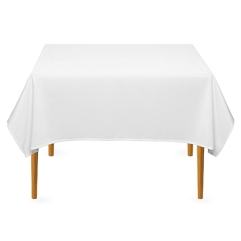 Lann's Linens 10 Pack 54" Square Wedding Banquet Polyester Fabric Tablecloths - White Image