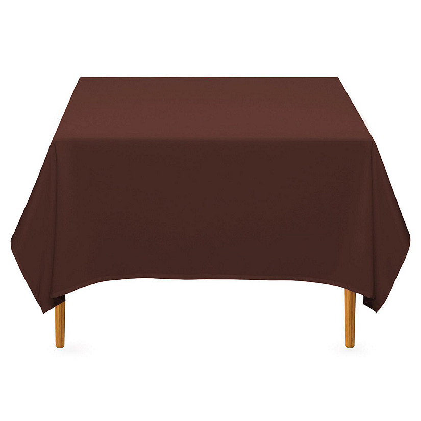Lann's Linens 10 Pack 70" Square Wedding Banquet Polyester Fabric Tablecloth Chocolate Brown Image